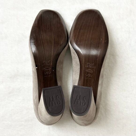 NEW Stuart Weitzman Mary Mid Heel Pump Tan Suede Block Heel Size 9.5 M - Picture 6 of 9